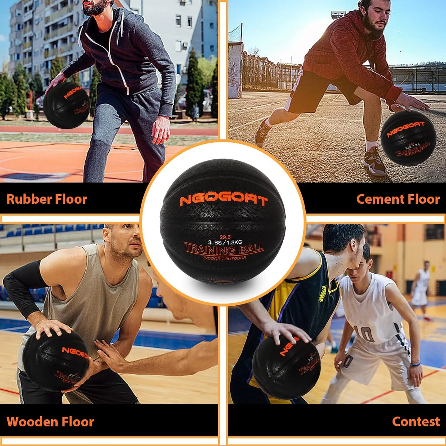 3LBS/2.2LBS 29.5"/28.5" Weighted Heavy Basketball Training Equipment for in& Outdoor Improving Handling Dribbling, Passing&Rebounding Skills Weighted Training Basketball(Deflated,Size 7/6)