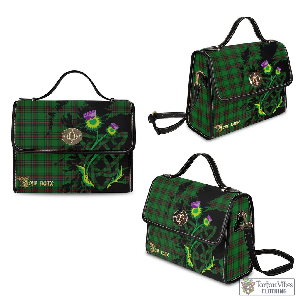 Anstruther Tartan Waterproof Canvas Bag with Scotland Map and Thistle Celtic Accents
