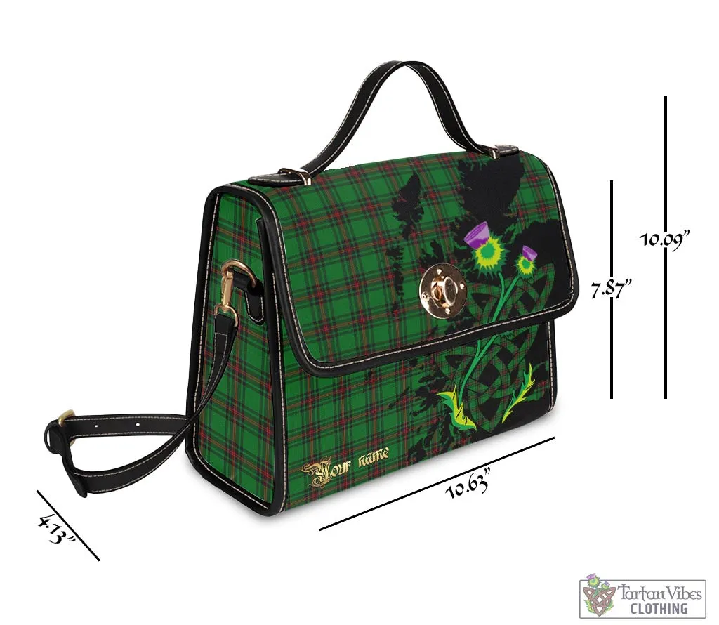 Anstruther Tartan Waterproof Canvas Bag with Scotland Map and Thistle Celtic Accents