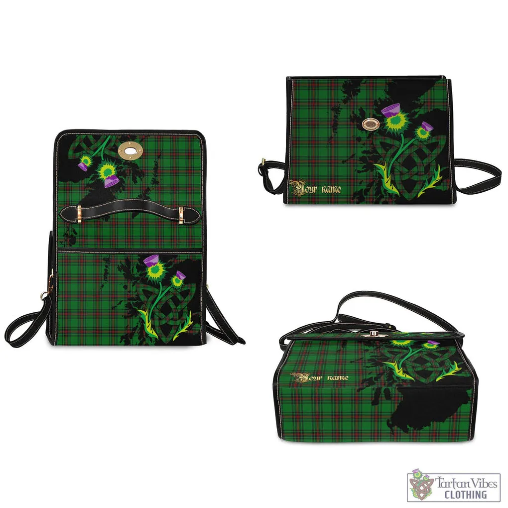 Anstruther Tartan Waterproof Canvas Bag with Scotland Map and Thistle Celtic Accents