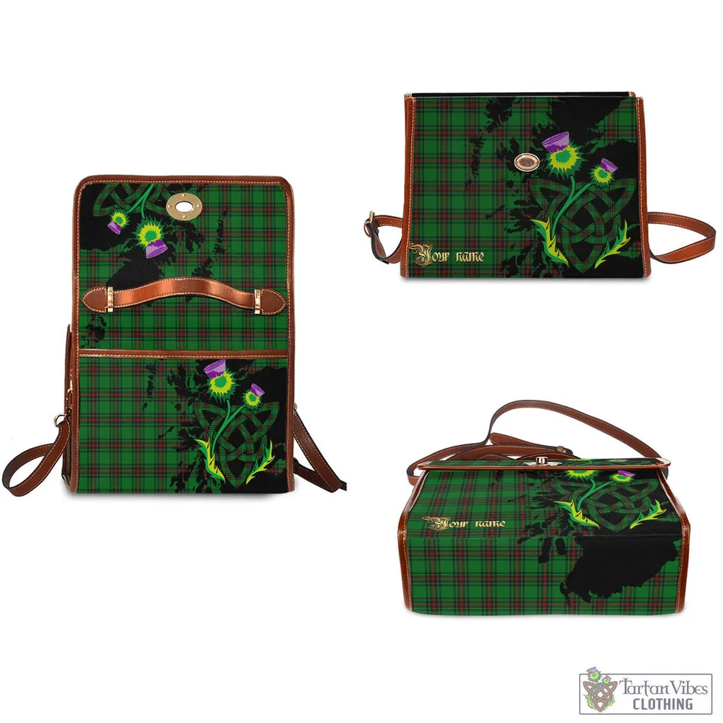 Anstruther Tartan Waterproof Canvas Bag with Scotland Map and Thistle Celtic Accents