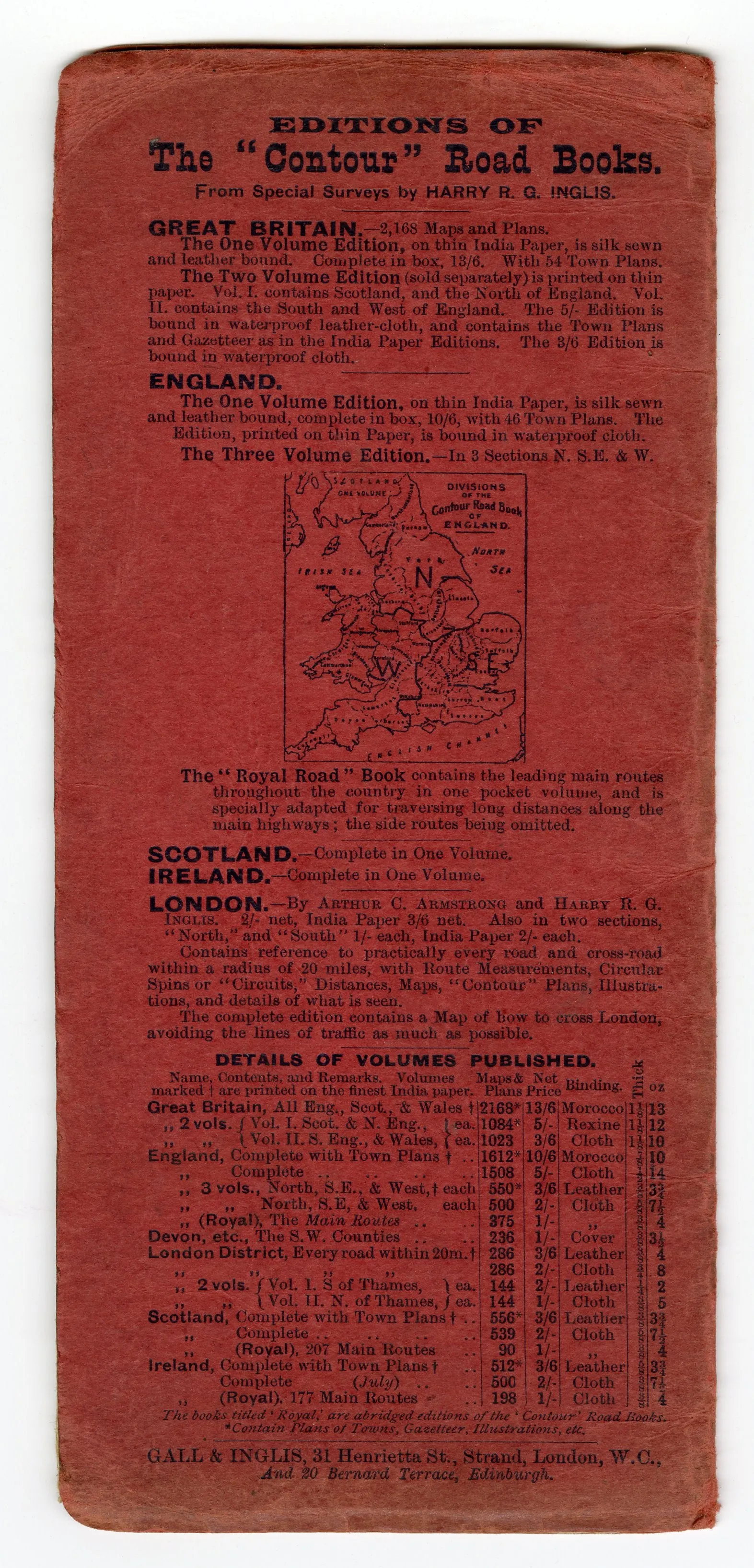 Antique 1920s Gall & Ingalis Tourists Map of The Clyde, Scotland, United Kingdom
