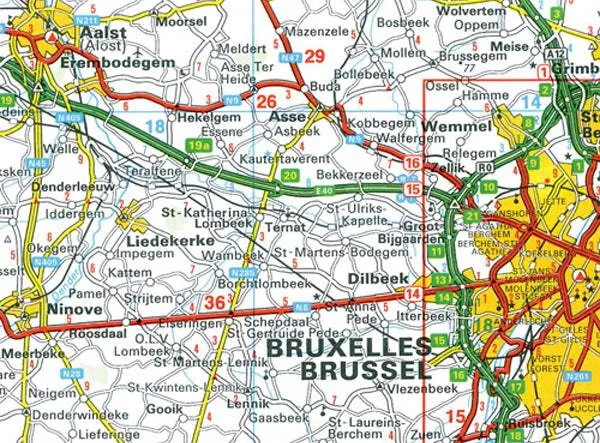 Belgium Folded Travel Map by Hallwag (2011)