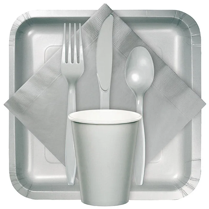 Bulk Shimmering Silver Assorted Plastic Cutlery (288 per Case)