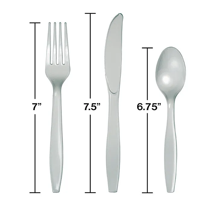 Bulk Shimmering Silver Assorted Plastic Cutlery (288 per Case)