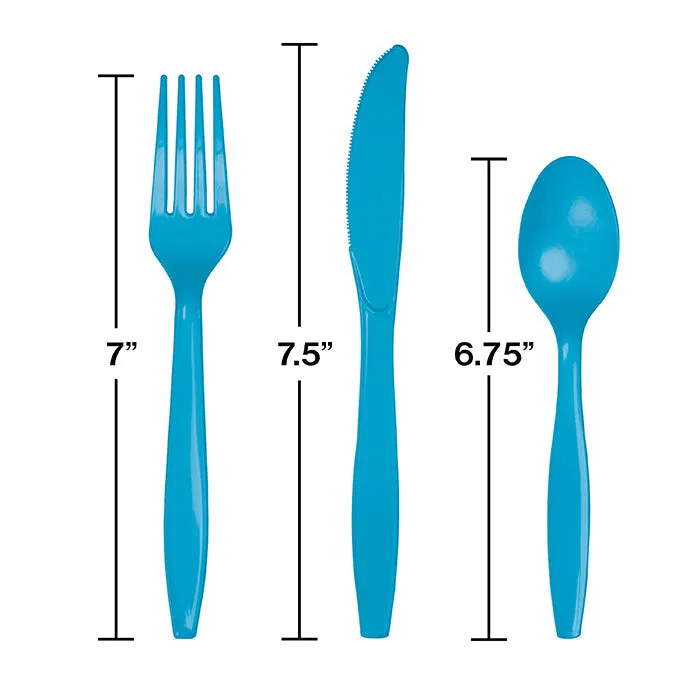 Bulk Turquoise Assorted Plastic Cutlery (288 per Case)