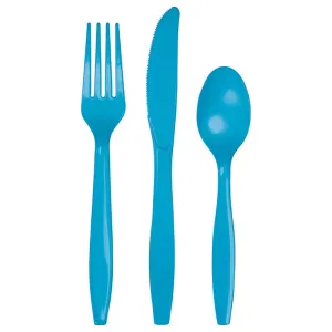 Bulk Turquoise Assorted Plastic Cutlery (288 per Case)