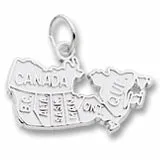 Canada Map Charm In 14K White Gold