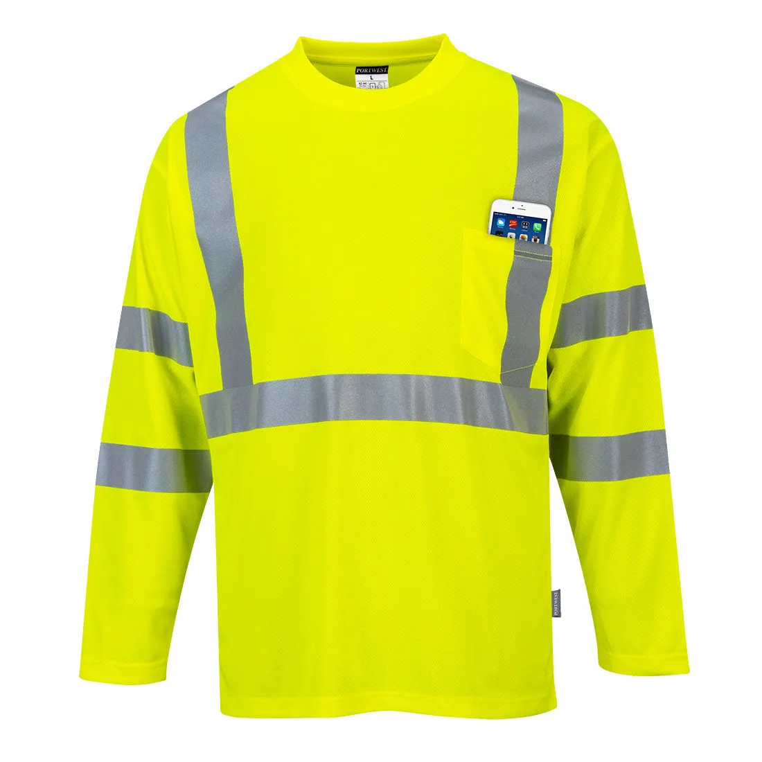 Class 3 Long Sleeve Safety Shirt Hi-Vis Moisture Wicking