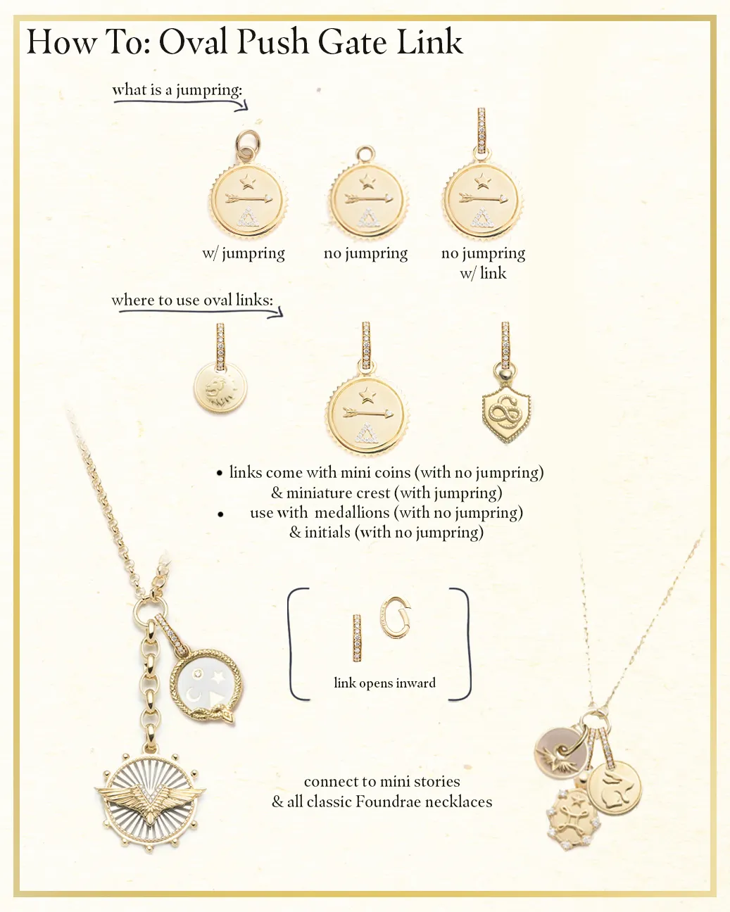 Cream Internal Compass : Petite Champleve Medallion