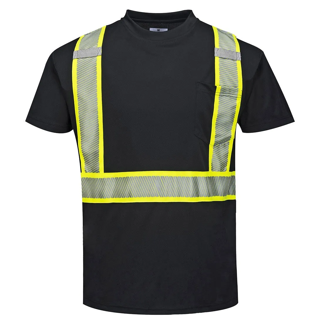 Enhanced Safety Black Short Sleeved Work T-Shirt
