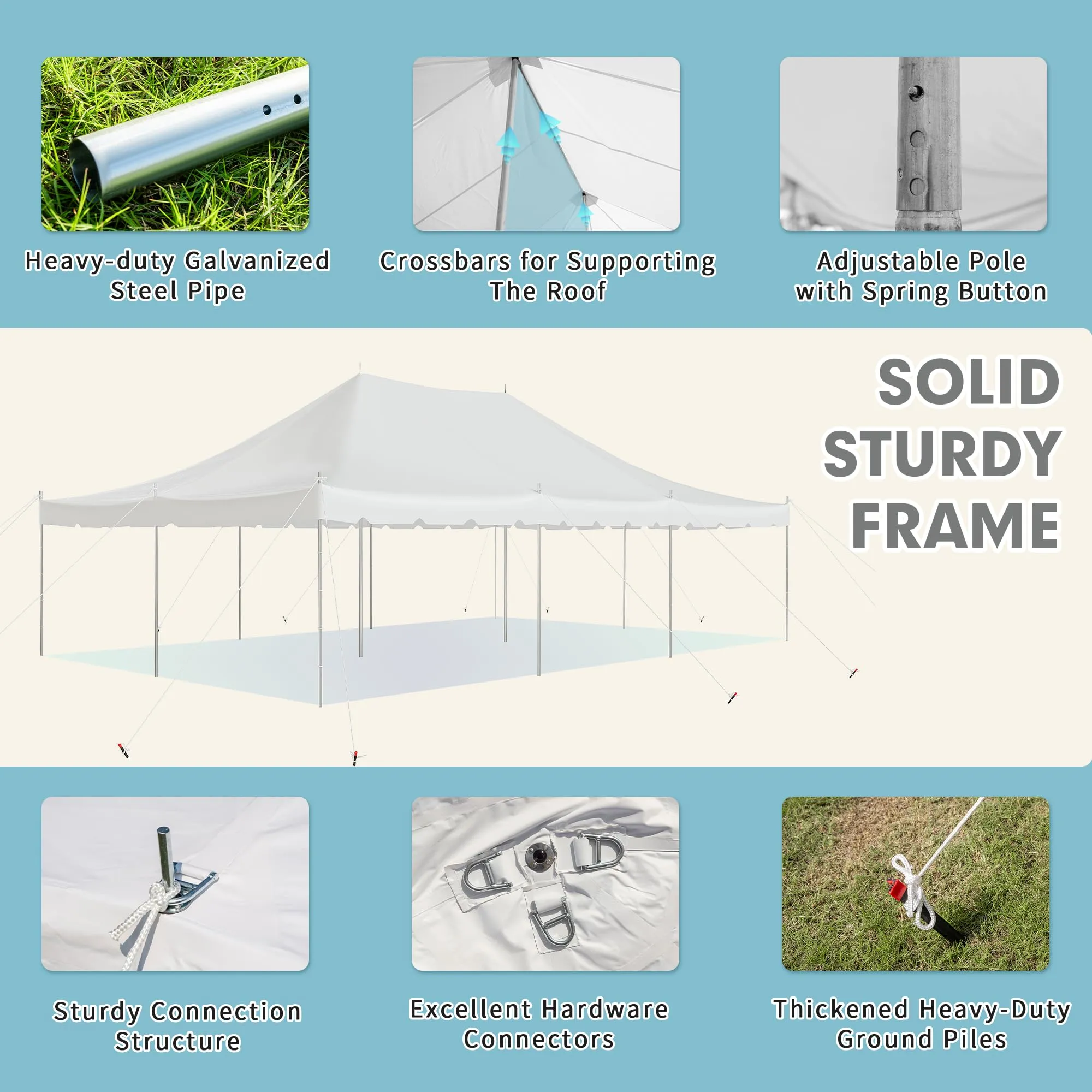 EROMMY 20x30 Canopy Pole Tent