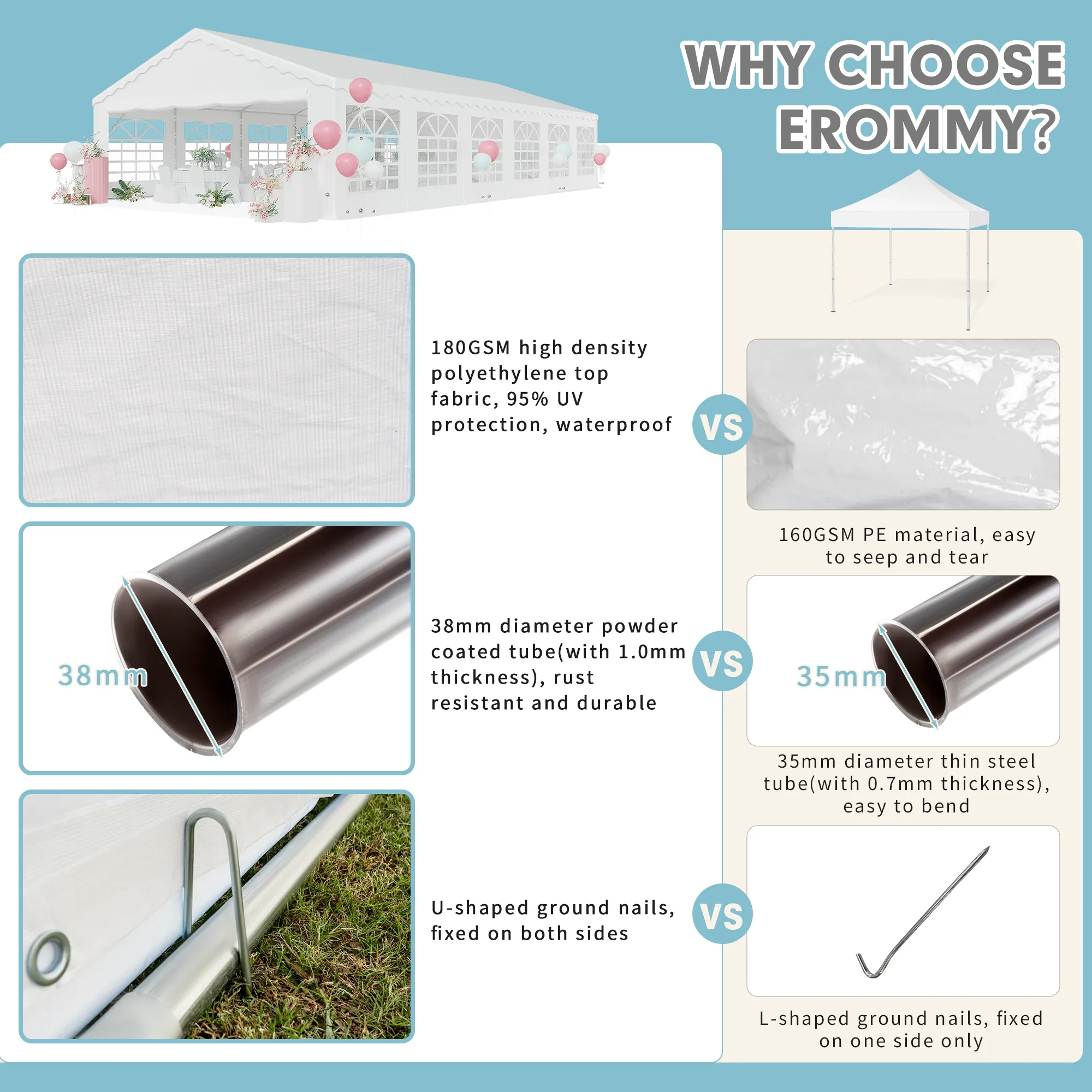 EROMMY 20x40 Party Tent