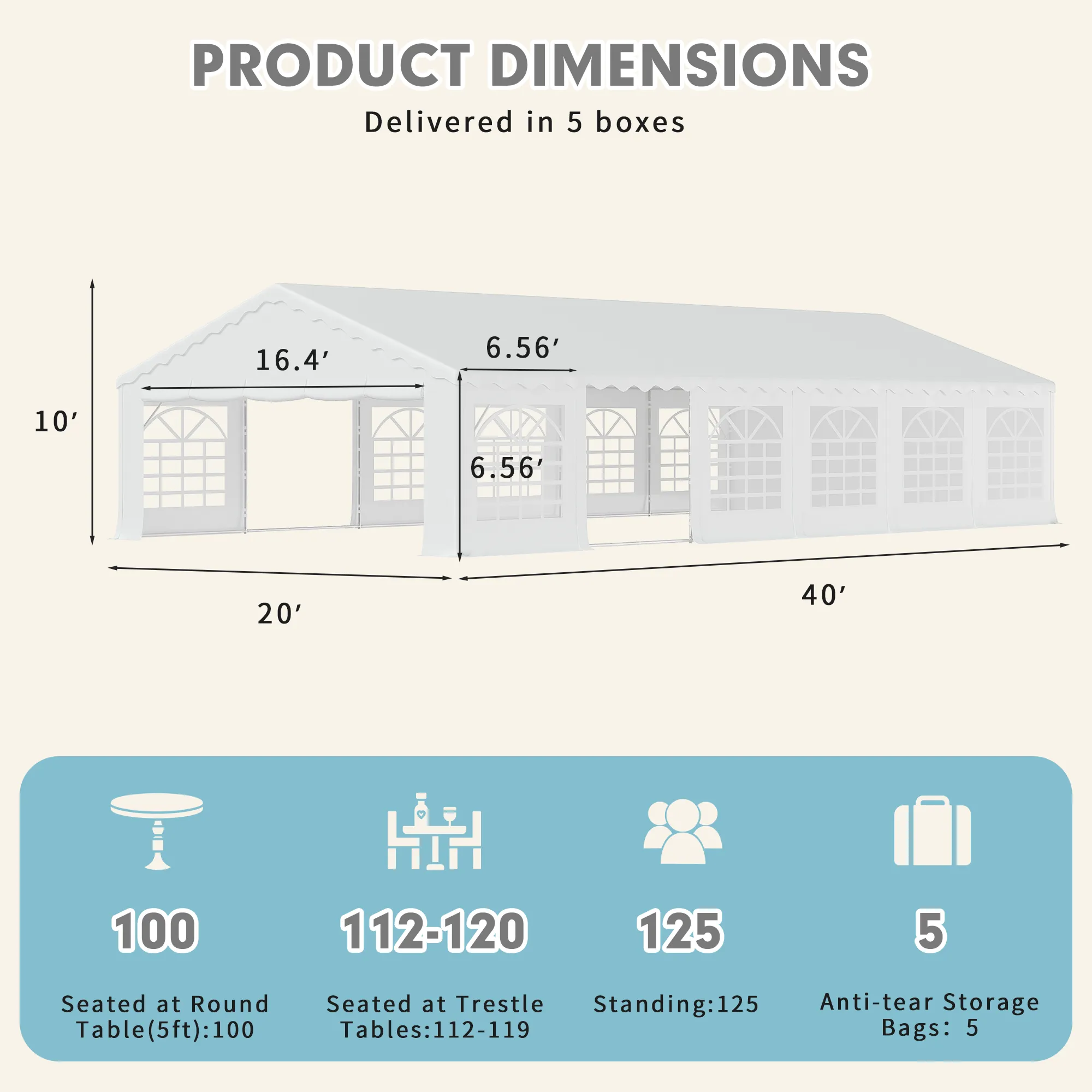 EROMMY 20x40 Party Tent