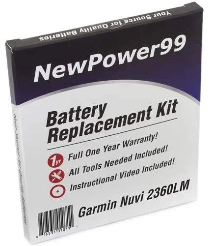 Garmin Nuvi 2360LM Battery Replacement Kit with Tools, Video Instructions and Extended Life Battery