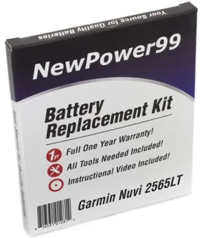 Garmin Nuvi 2565LT Battery Replacement Kit with Tools, Video Instructions and Extended Life Battery
