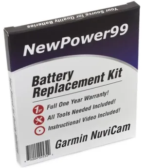 Garmin NuviCam Battery Replacement Kit with Tools, Video Instructions and Extended Life Battery
