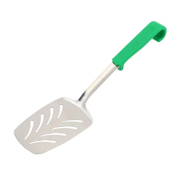Genware Plastic Handle Slotted Turner Green
