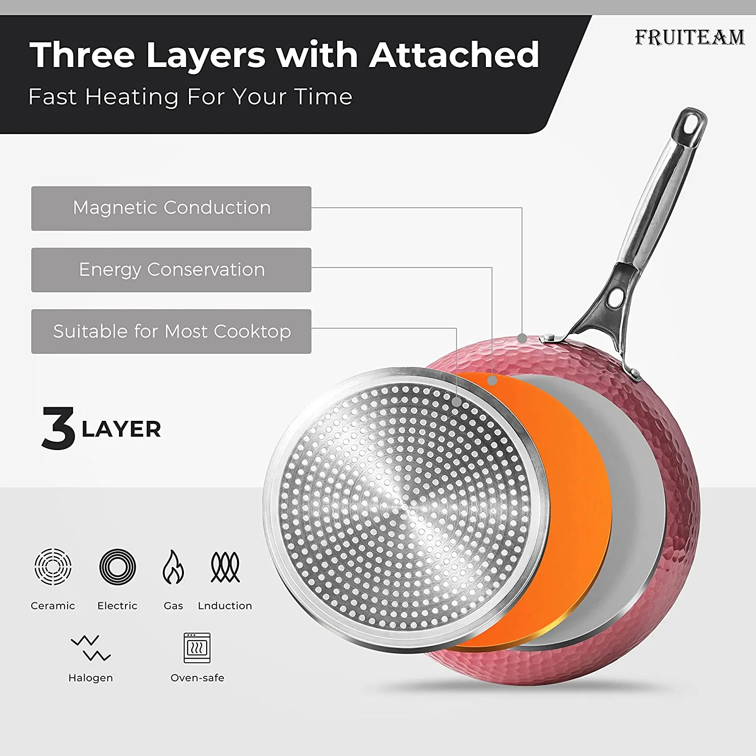 Hammered Cookware 14-Piece Pots Pan Set with Non-stick