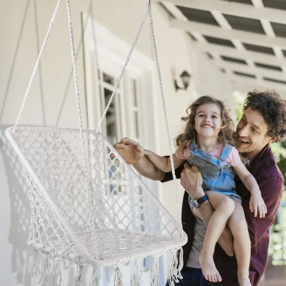 Hanging Hammock Chair Macrame Swing - E EVERKING