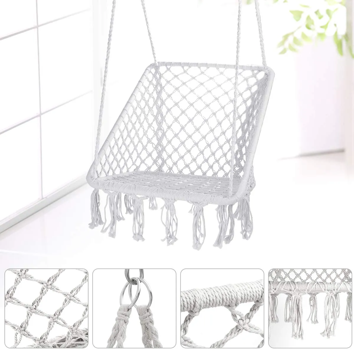Hanging Hammock Chair Macrame Swing - E EVERKING
