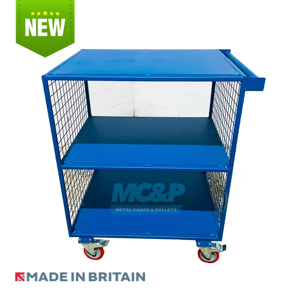 Heavy Duty Industrial Table/Shelf Trolley (Mesh Sides)