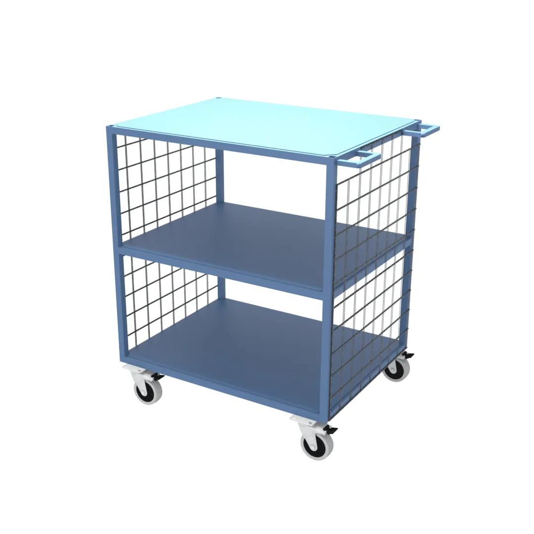 Heavy Duty Industrial Table/Shelf Trolley (Mesh Sides)