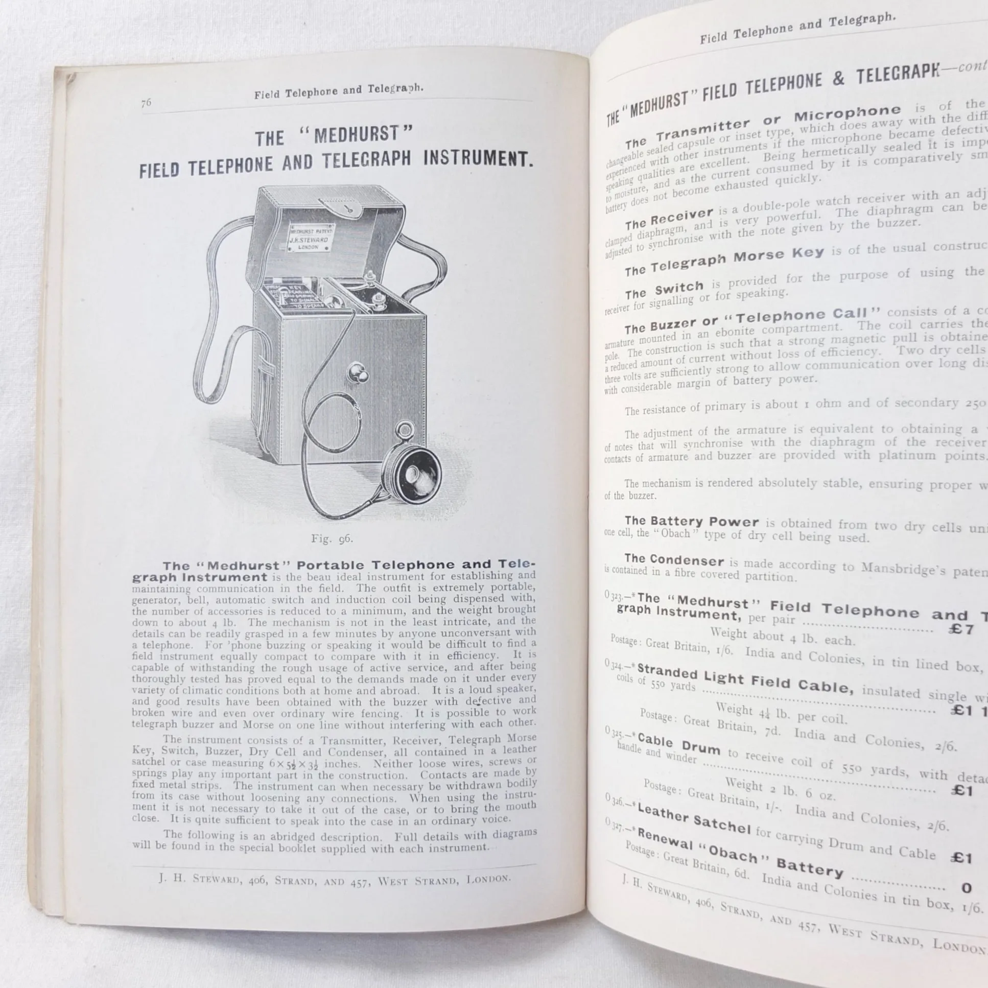 J. H. Steward's Catalogue of Military Instruments (1909)