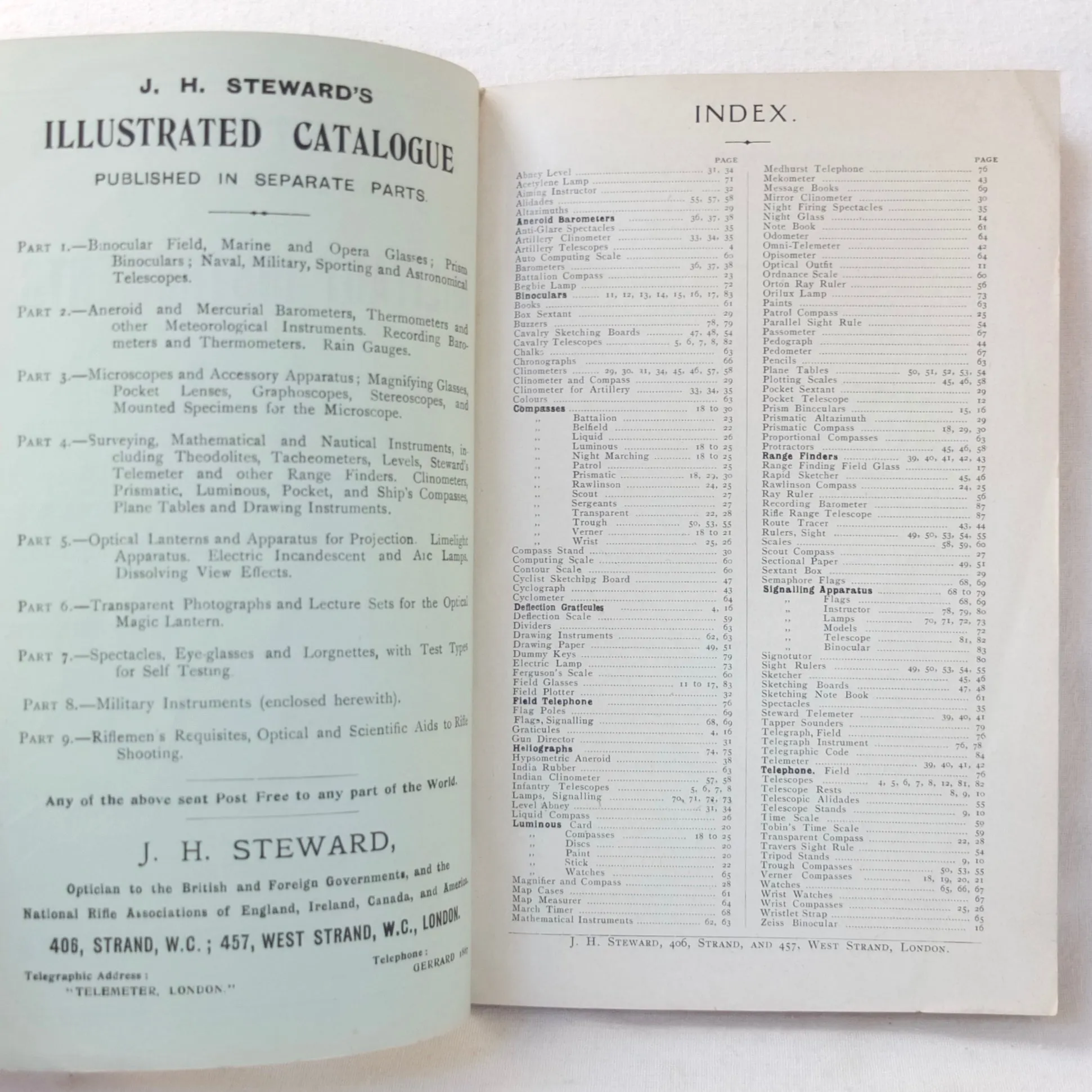 J. H. Steward's Catalogue of Military Instruments (1909)