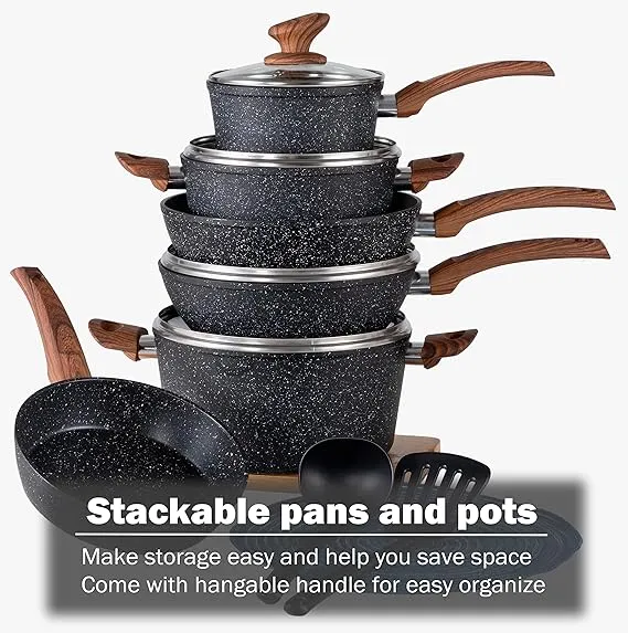 Kitchen Academy Pots and Pans Set Non Stick