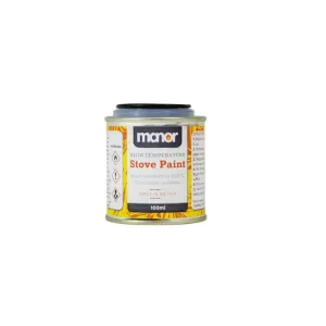 Manor 100ml Matt Black High Temperature Stove Paint Tin