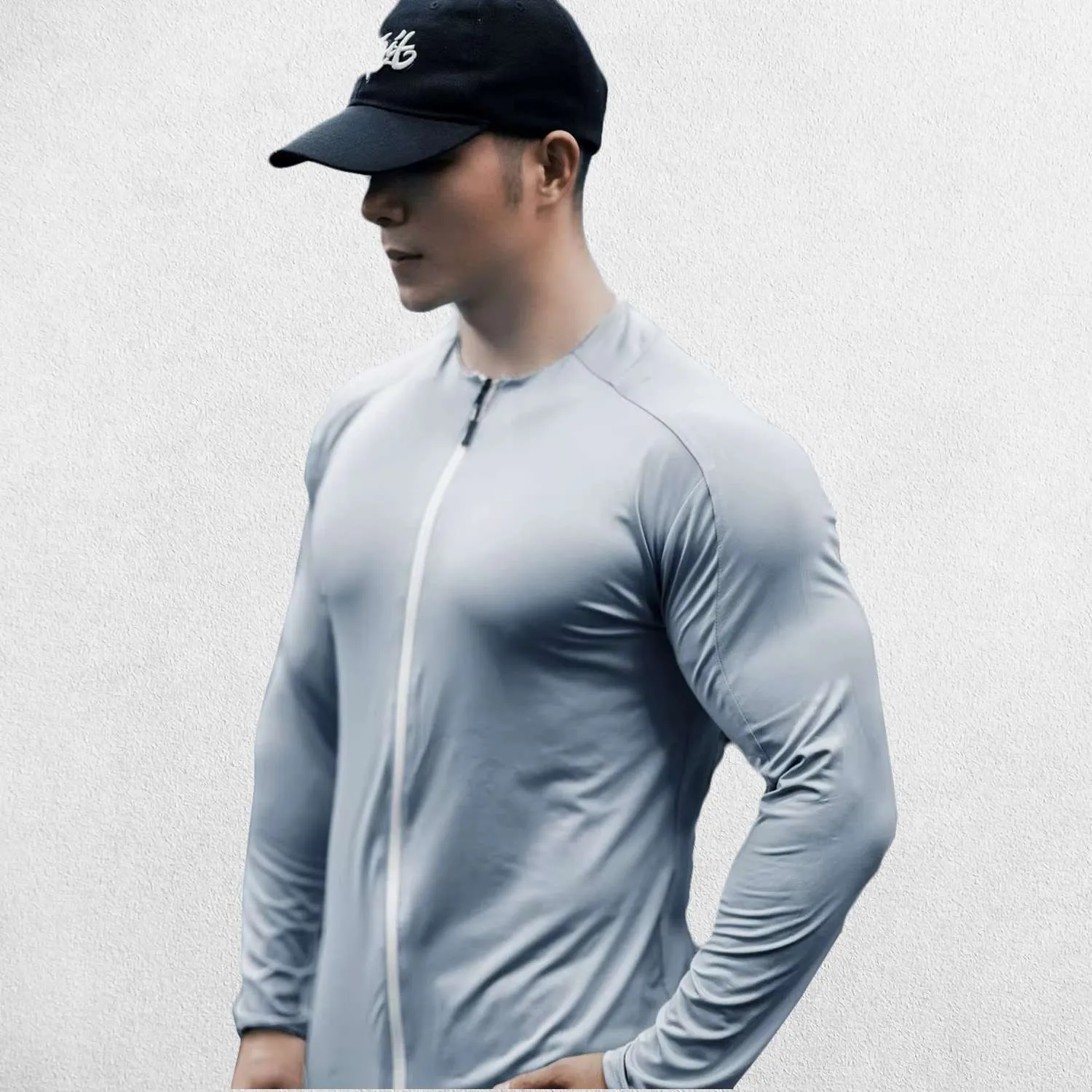 Men's Slim Fit Compression T-Shirt with Zipper, Lightweight and Breathable for Gym Workouts