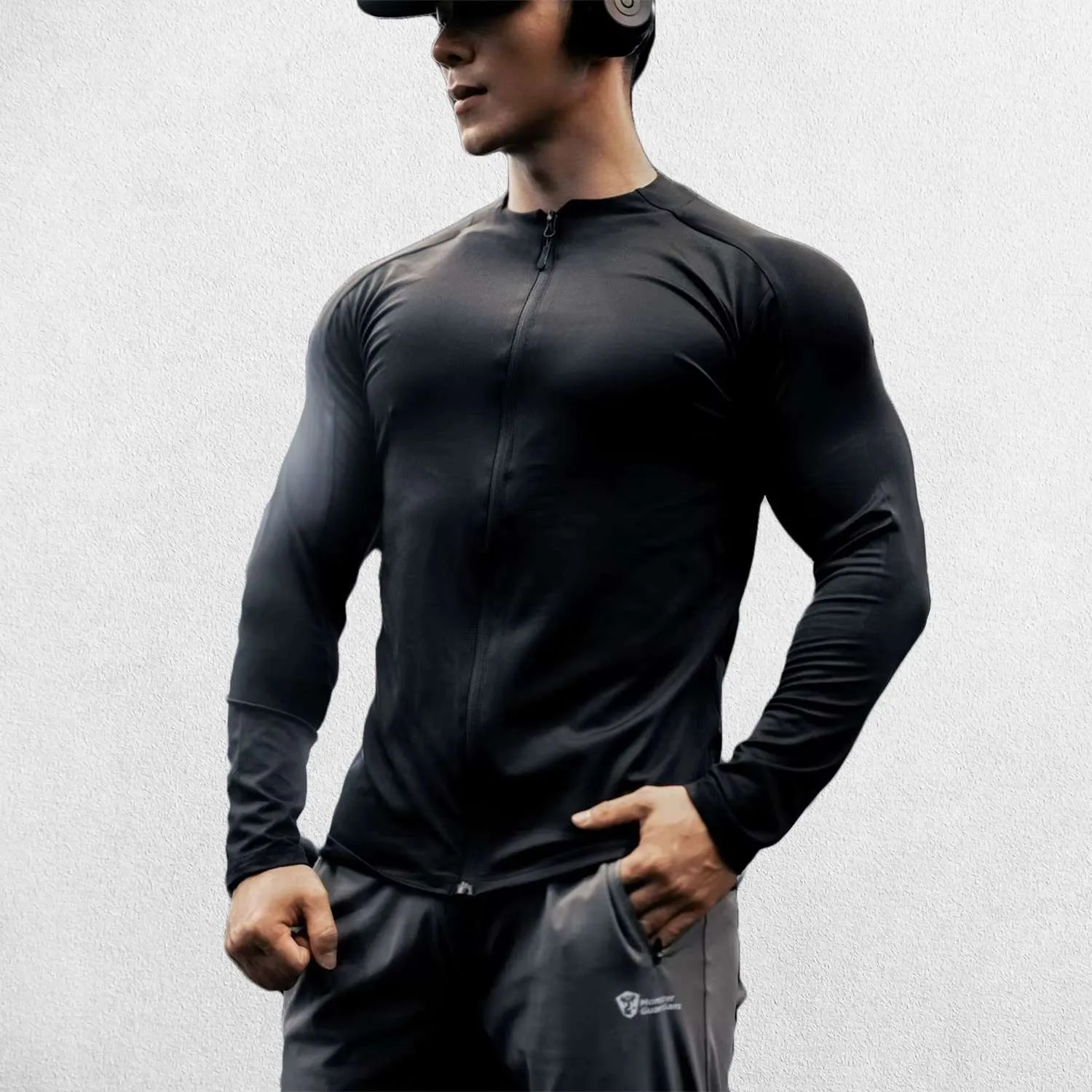 Men's Slim Fit Compression T-Shirt with Zipper, Lightweight and Breathable for Gym Workouts