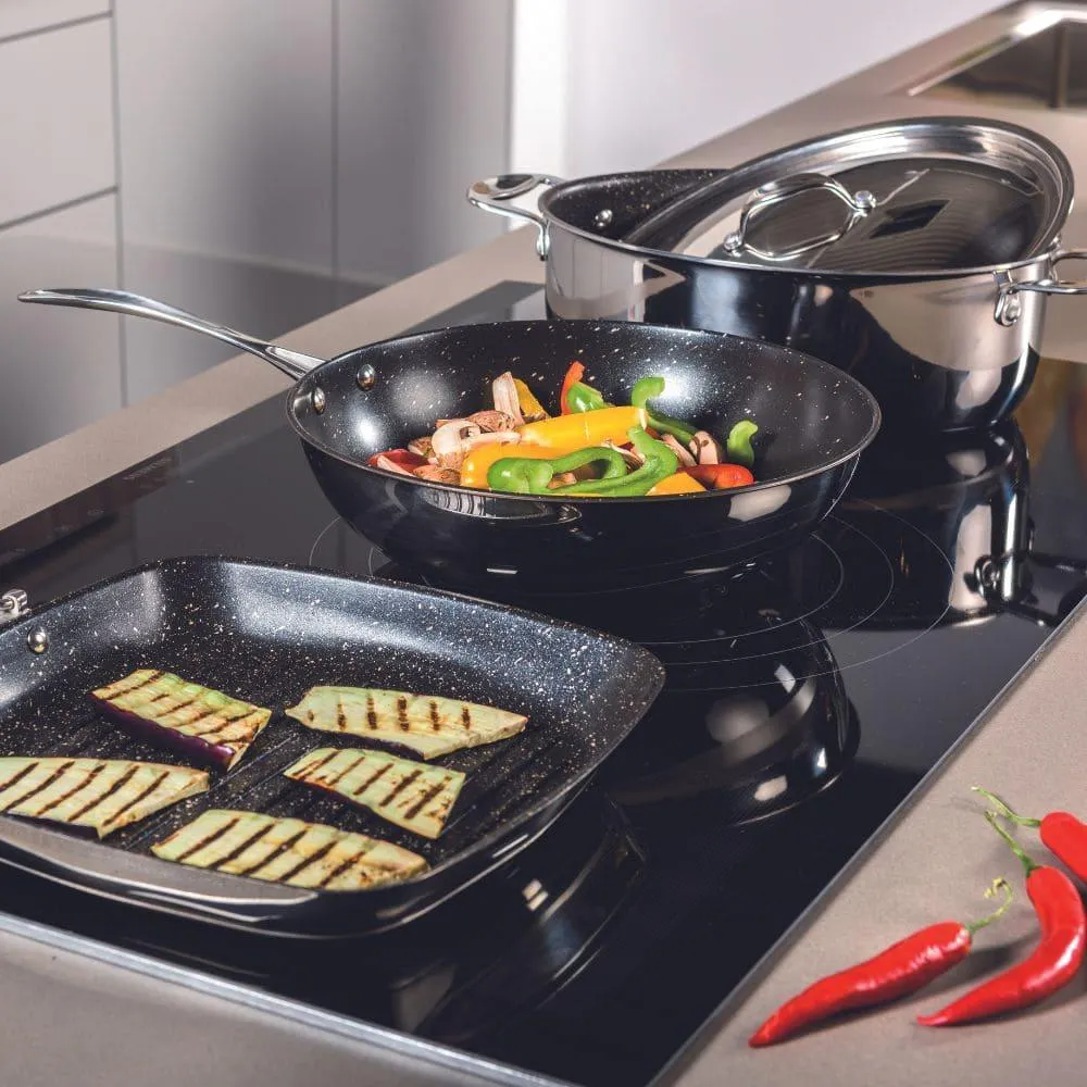 Mepra Glamour Stone wok with lid diam. 28 cm.