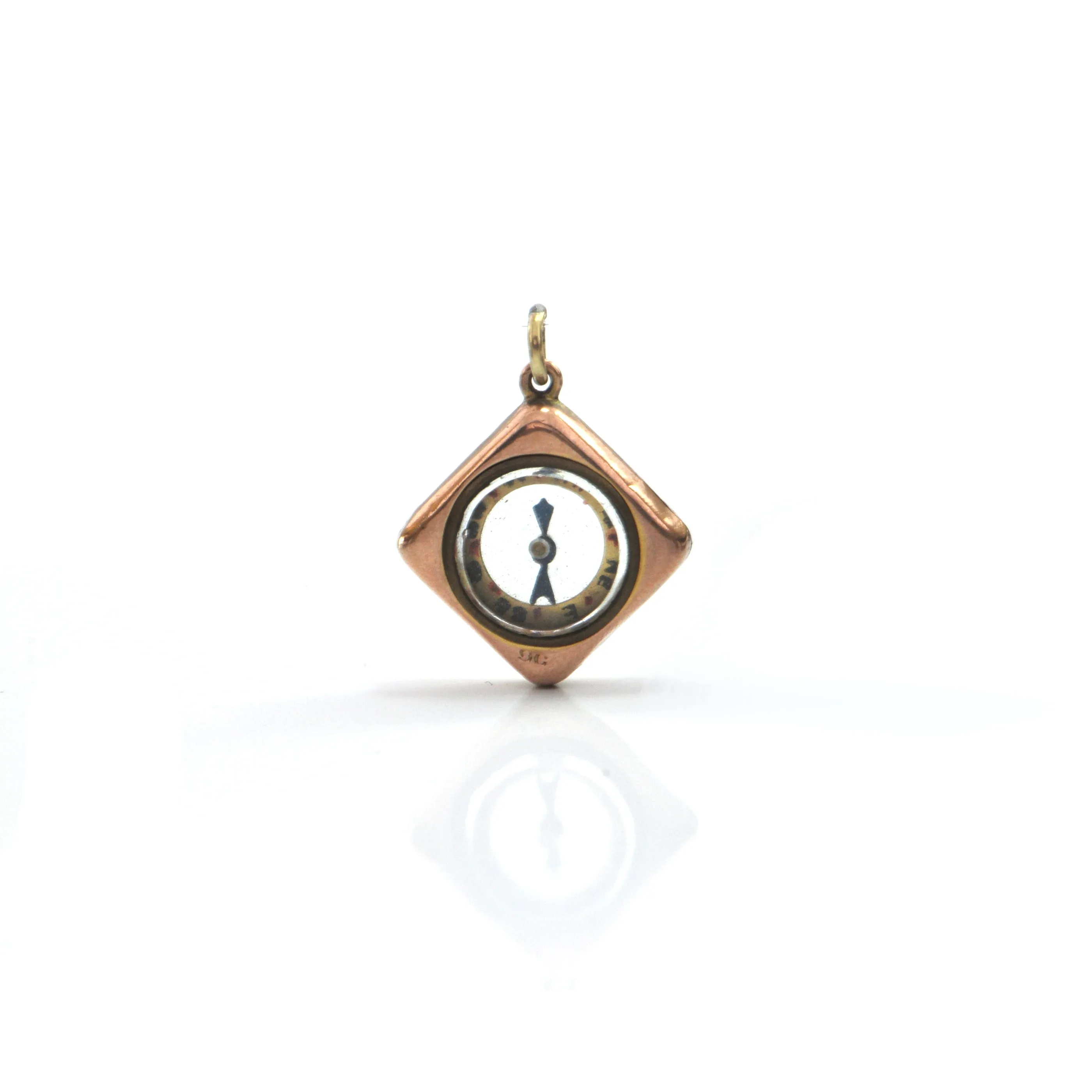 Miniature 9K Yellow Gold Compass Pendant