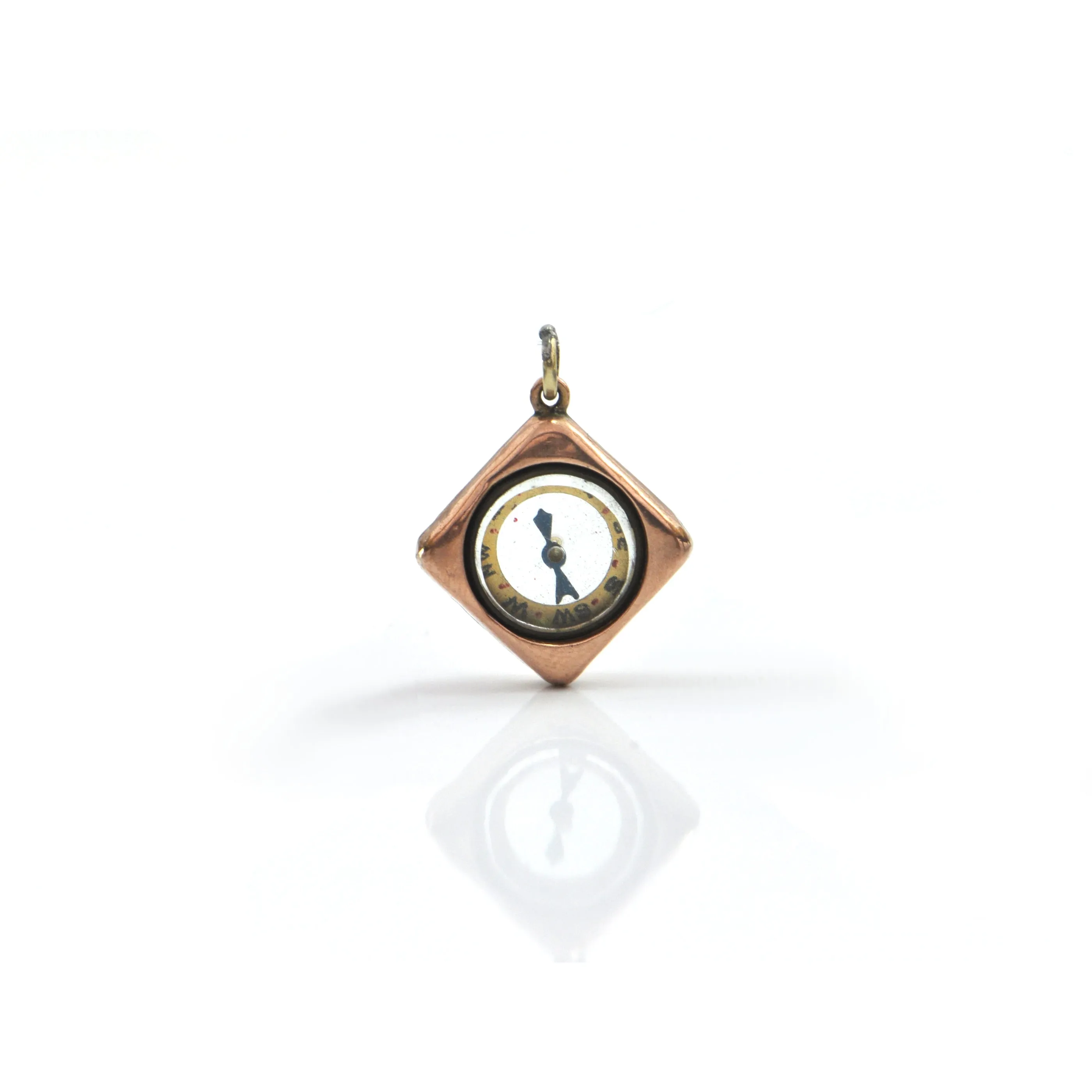 Miniature 9K Yellow Gold Compass Pendant