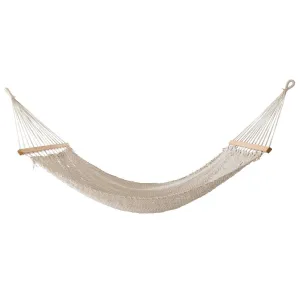 Slack Jack Closeweave Rope Hammock for 2 Person | Jhula for Adults & Kids with Hardwood Spreader Bars | Swing for Home Decor, Balcony, Patio, Garden | Includes Free Hanging Accessory (Natural)