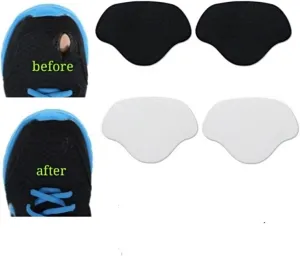 Sneaker Toe/Heel Prevention Repair, Shoe Hole Toeburst Patch/Insert, Wear Self-Adhesive, 1pairs of Black and 1 Pair of White