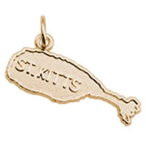 St. Kitts Map Charm in Yellow Gold Plated