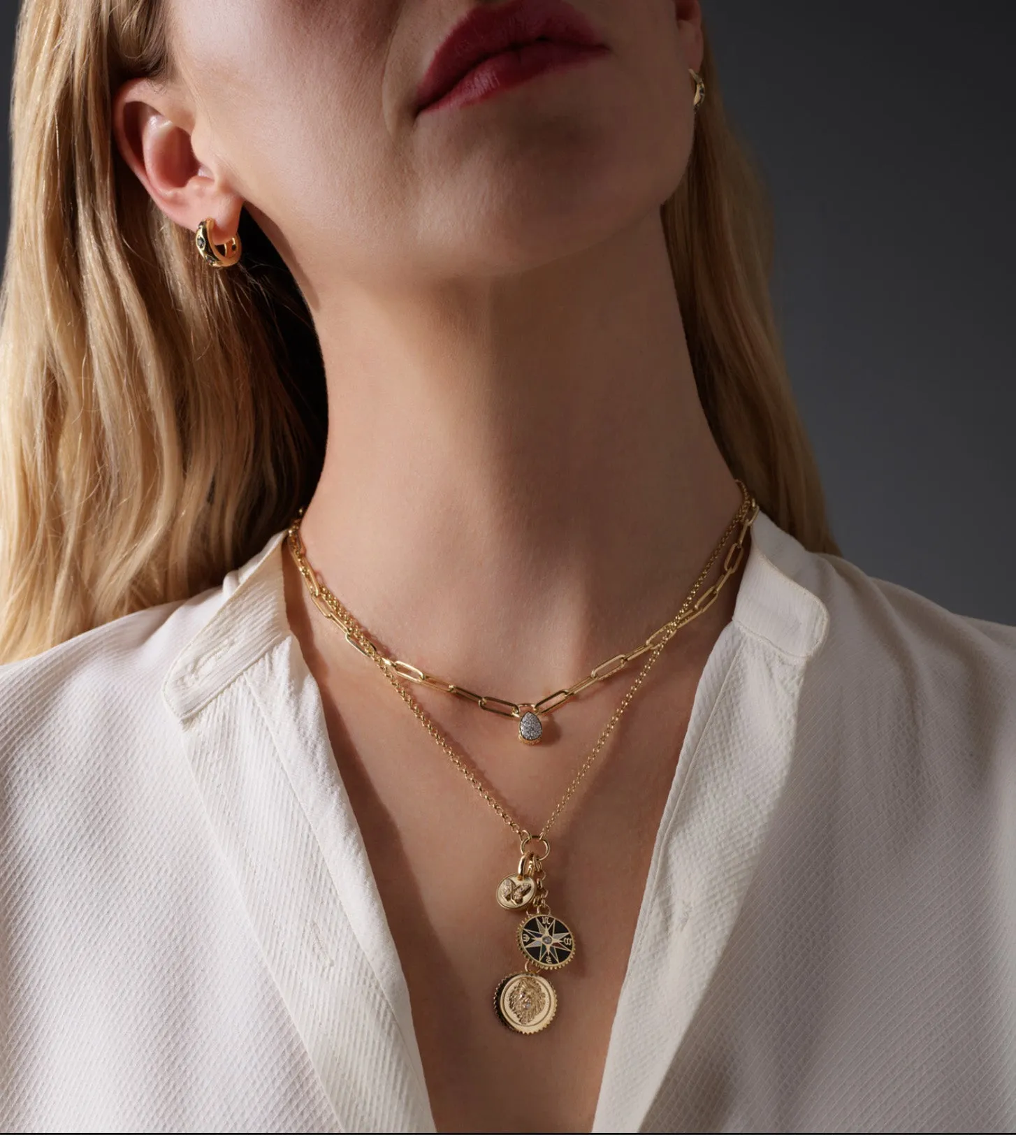 Strength, Internal Compass & Reverie Story : Small Mixed Belcher Extension Chain Necklace