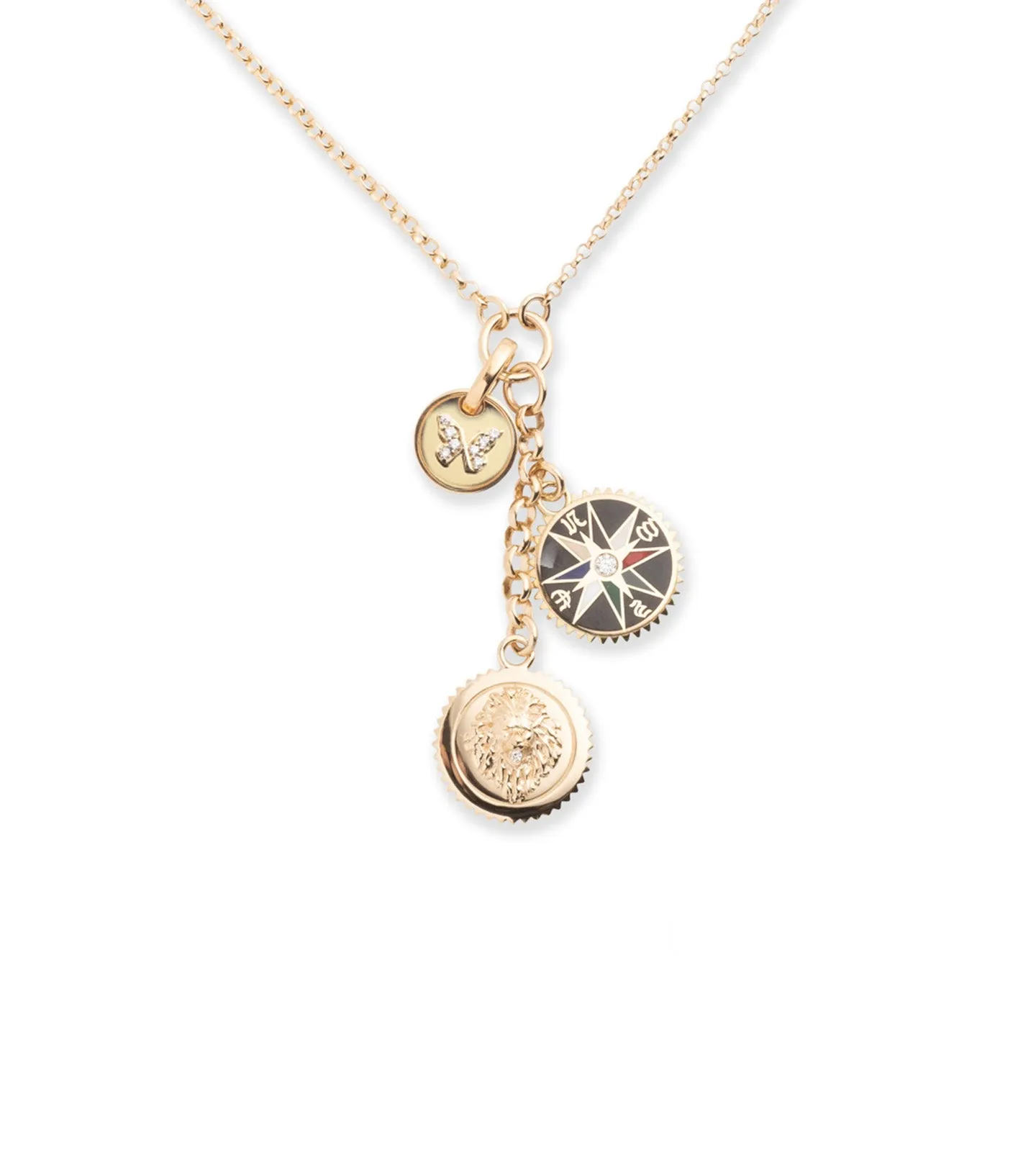 Strength, Internal Compass & Reverie Story : Small Mixed Belcher Extension Chain Necklace