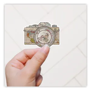 Travel Map Camera Die Cut Sticker (184)